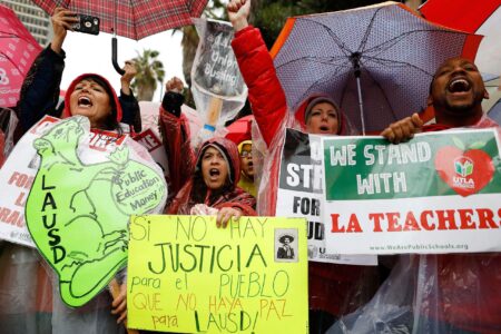 LA schools shut down as staff begin three-day strike with backing from teachers – The Independent