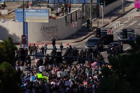 Police clash with Los Angeles protesters as opposition to Trump intensifies – The Guardian