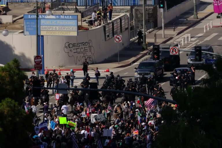 Police clash with Los Angeles protesters as opposition to Trump intensifies – The Guardian