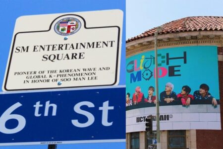 ‘SM Entertainment Square’ sign installed in the center of Los Angeles celebrating Lee Soo Man and the K-pop boom – allkpop