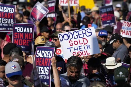Fight erupts at anti-Pride Day protest outside L.A. school where trans teacher’s flag was burned – Los Angeles Times