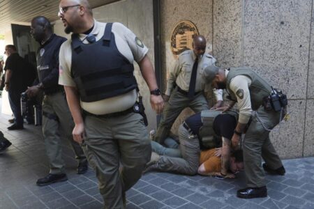Los Angeles police arrest further 10 people on Sunday – as it happened | US news – The Guardian