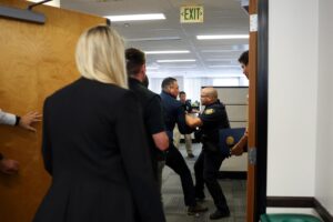 WATCH: Sen. Padilla forcibly removed after interrupting Homeland Security news conference in LA – PBS