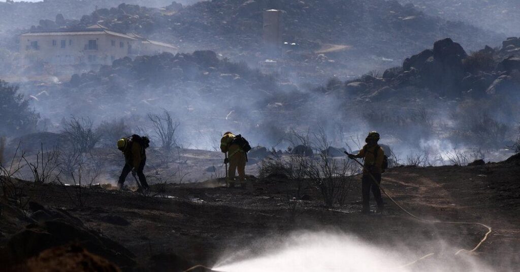 Firefighters Battle Three Blazes East of Los Angeles – The New York Times