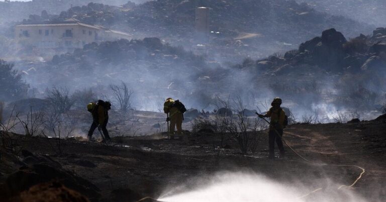 Firefighters Battle Three Blazes East of Los Angeles – The New York Times