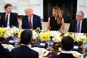 Smart business? Currying favor? Why big tech leaders are friending and funding Trump – Los Angeles Times
